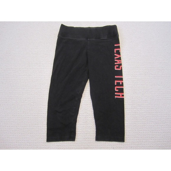 Texas Tech Sweatpants Womens Small Black Red Raiders Capri‎ Length - Picture 1 of 10